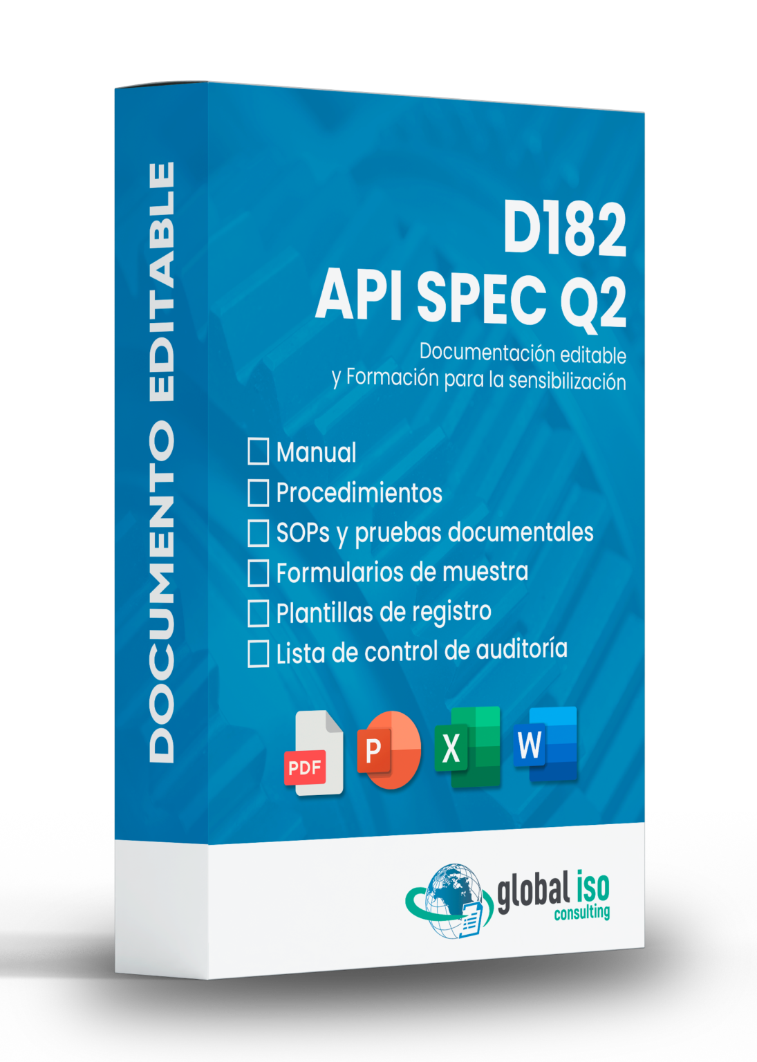 D182 Documentación API Q2 con manual, procedimientos, plantillas, lista ...